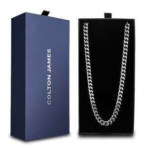 Colton James Premium Silver Mens Cuban Link Chain - 6mm Thickness
