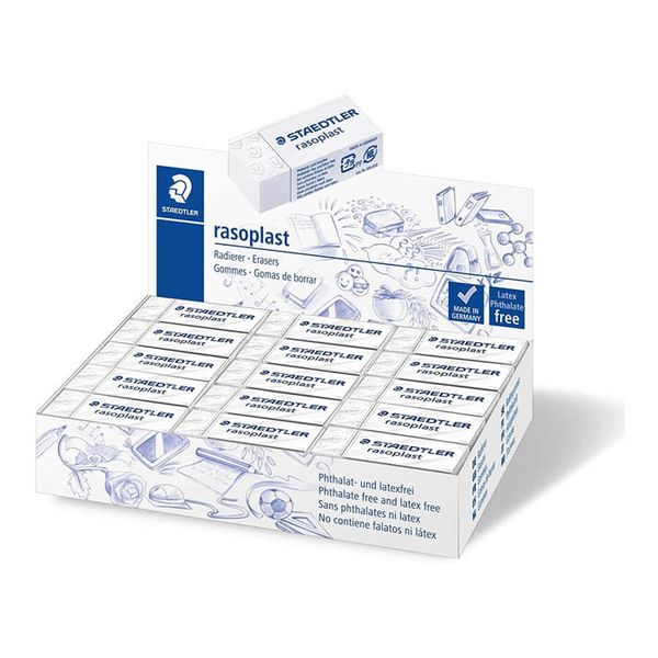 Staedtler Tradition Rastoplast Eraser PVC Free - Box of 30