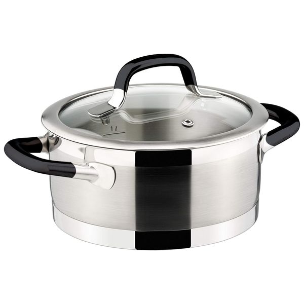 2.8 Litre - Stainless Steel Mirror Polished Heavy Cooking Pot with Lid