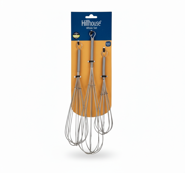 Hillhouse Stainless Steel Egg Whisk Set- 3 Piece