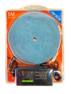 12V Ice Blue Neon Flex LED Strip Light 5M with Power Supply