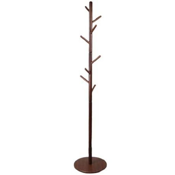Solid Beech Wood Coat Rack with 8 Hooks - Freestanding Hall Tree Organizer