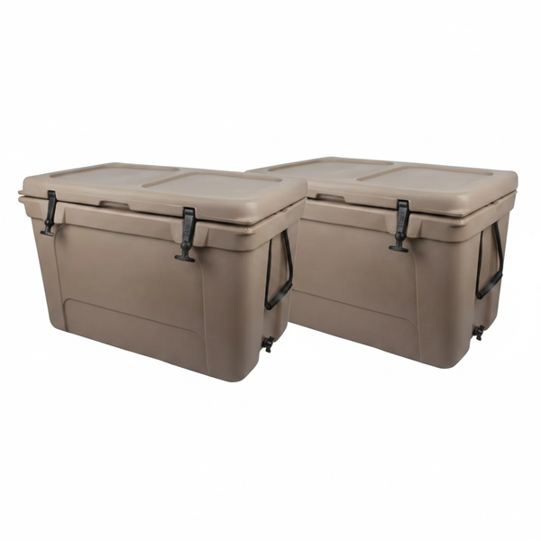 Romer 65L Cooler Box - Durable Outdoor Storage in Kalahari Sand - 2 Pack