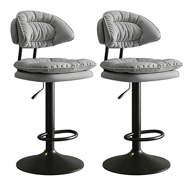 2pcs Swivel Adjustable Bar Stool Height Counter Bar Chair Comfy Padded