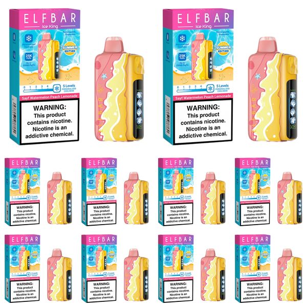 Elf Bar Ice King 25000 Puffs Vapes - Watermelon Peach Lemonade (Pack of 6)