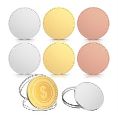 6Pcs Blank Challenge Coins, Laser Engraved Patterns Multicolor
