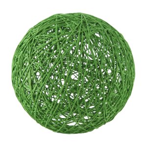 Green Bamboo, Rattan And Jute Ball Chandelier Individual Creativity Spheric