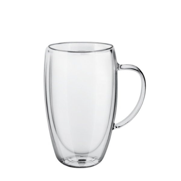 350ml Double Wall Glass Beverage Cup - Transparent