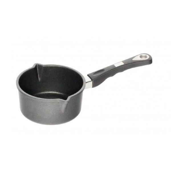 AMT 16cm Gastroguss Milk &amp; Sauce Pot with 2 Spouts - Black