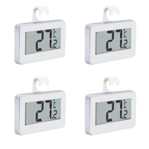 Pack of 4 LCD Digital Fridge Freezer Thermometer