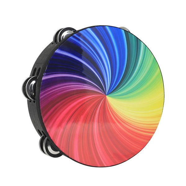 Rainbow Tambourine 8Inch Double Row Jingles