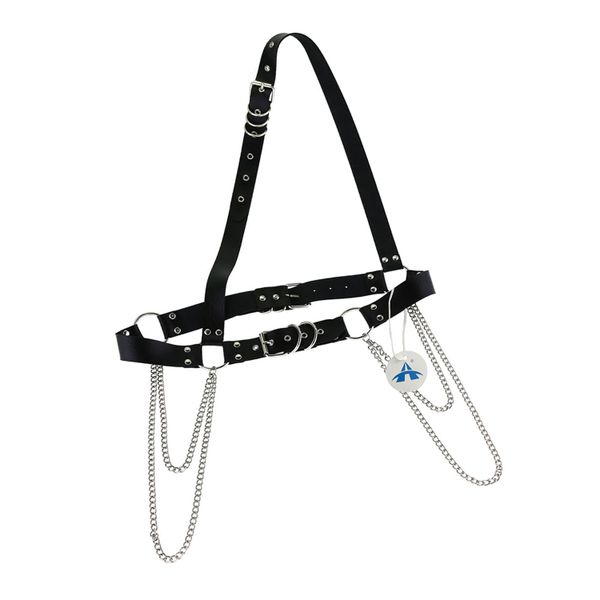 ALANES Punk Waist Belt Adjustable Vest Belt with Chain
