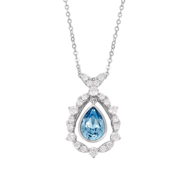 XP Elegant Light Blue with Whitestone Swarovski Embellished Crystal Necklace