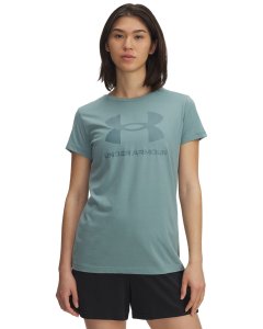 Under Armour Women's Rival Logo Short Sleeve T-Shirt - Serpentine/Blue