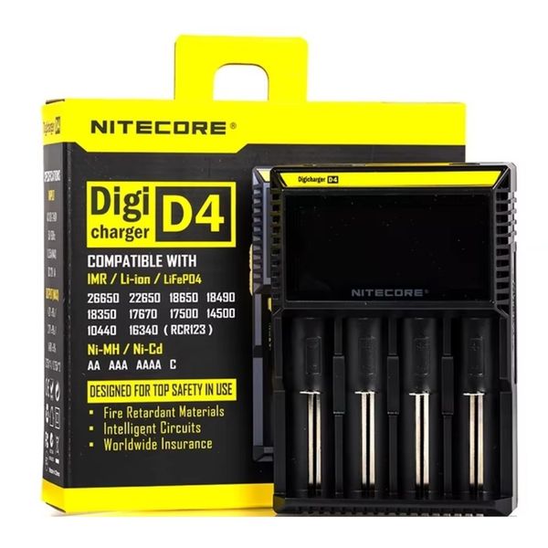 NITECORE D4 4-Slot Battery Charger-Compatible with Li-ion/Ni-MH Batteries
