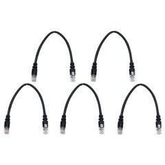 Linkbasic: 5 PACK: 22cm Cat5e Flylead Ethernet Network Patch Cable - Grey