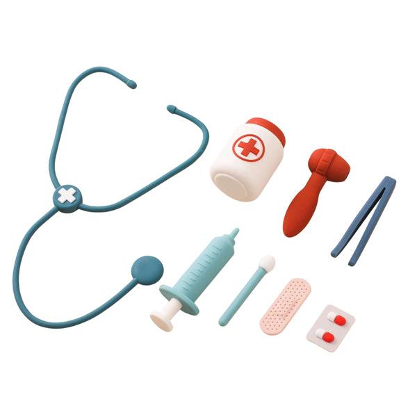 Medical Pretend Play Set - Kids' Doctor Kit with Stethoscope - 8 Piece Set