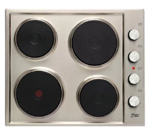Univa 4 Solid Plate Hob With Control Panel - U156SS - Stainless Steel