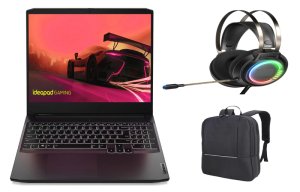 Lenovo IdeaPad Gaming 3 Ryzen 5 Laptop 64GB RAM/512GB SSD + Headset &amp; Bag
