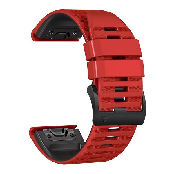 Quickfit Silicone Strap for Garmin 22mm and 26mm Watches with Metal Clasps
