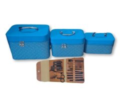 Light Pink 3 Piece Vanity Case Set &amp; Nail Clipper Set