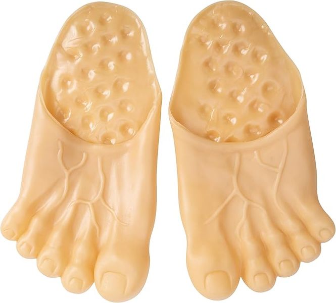 1 Pair Barefoot Funny Feet Slippers- Realistic Big Foot Slippers Shoe
