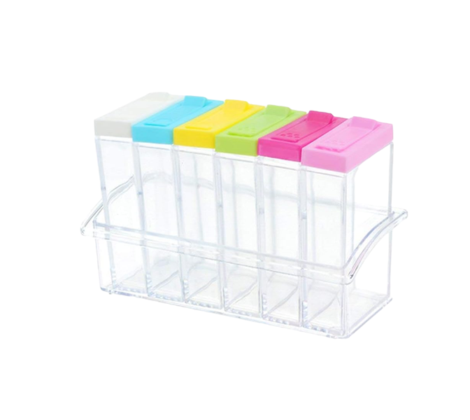 Transparent Seasoning Storage Containers - Pack of 6