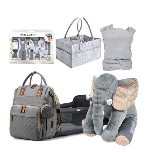 Belecoo Elephant &amp; Baby Care Kit &amp; Carrier &amp; Caddy Bag - 5in1 Baby Care Set