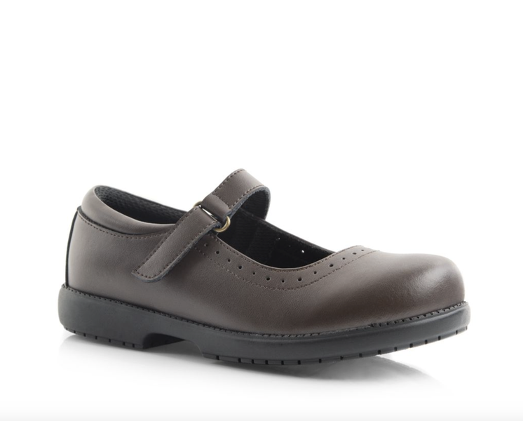Green Cross Girls' Mary-Jane Brown School Shoe
