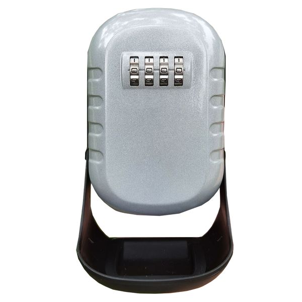 4-Digit Combination Weatherproof Key Storage Lock Box Silver