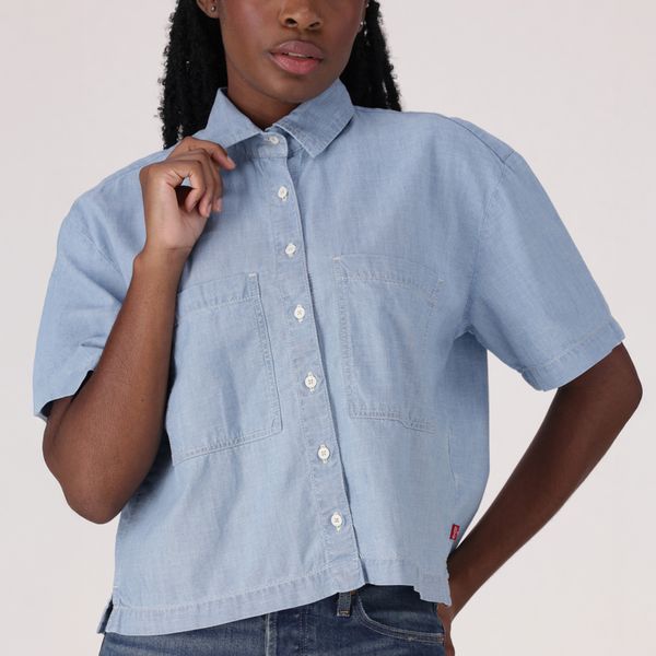 Levi's® Women's Harlie Short-Sleeve Cropped Shirt - Multi-Colour