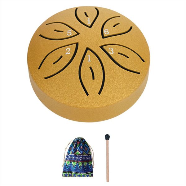 Steel Tongue Drum Rain Drum For Outside 6 Notes 3 Inches Dark Green