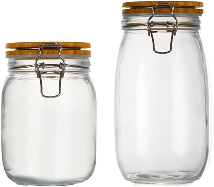 Jar Glass With Pine Clip Top Storage Containers