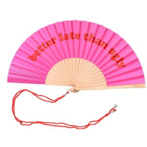 Better Late Than Ugly Handheld Fan - Wood &amp; Textile