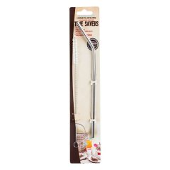 Straw - Stainless Steel with Bruch - 20cm