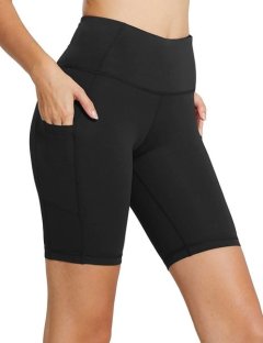 Biker Shorts For Women Yoga Short With Pocket High Waist Running.