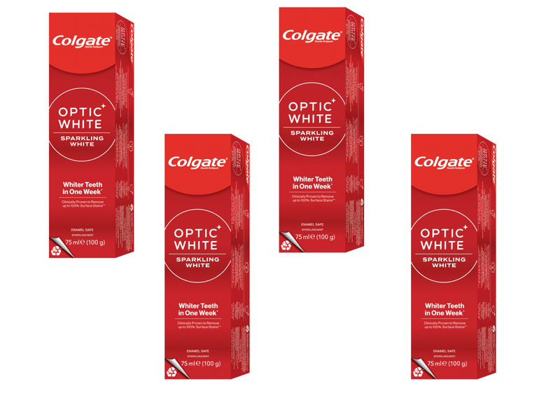 Colgate 4 PACK - Optic White Toothpaste 75ml Tubes