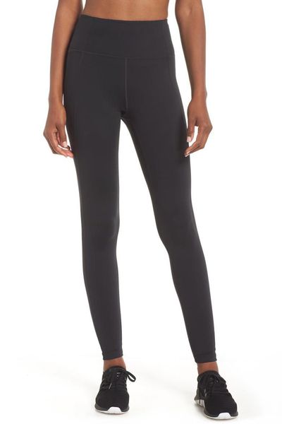 Yoga Running Stretch Leggings with Pockets - Black- S/L
