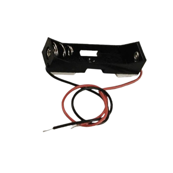 1xAAA Battery Holder with Wire Leads and Adhesive Tape - Compact Mount