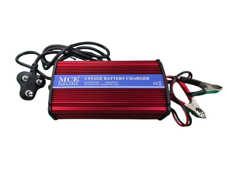 MCE Electric Auto 3 Stage 10A 24VDC Battery Charger