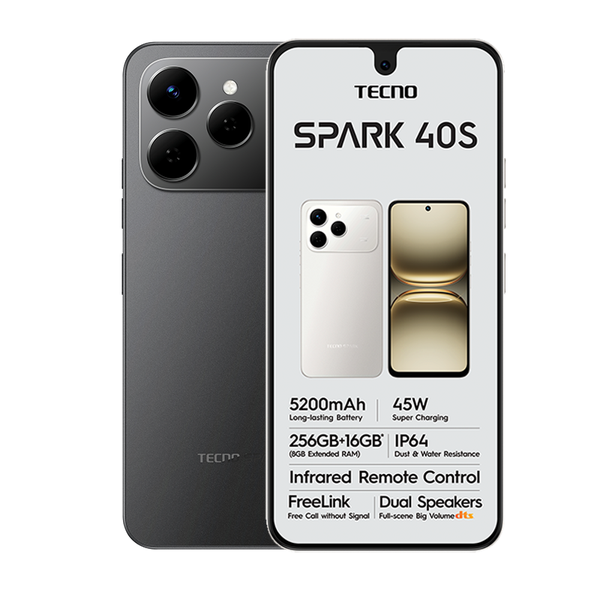 Tecno Spark 40s Dual Sim 256GB - Black