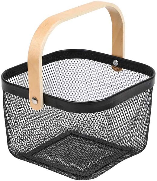 TRENDZ Vegetable wire basket with wooden handle