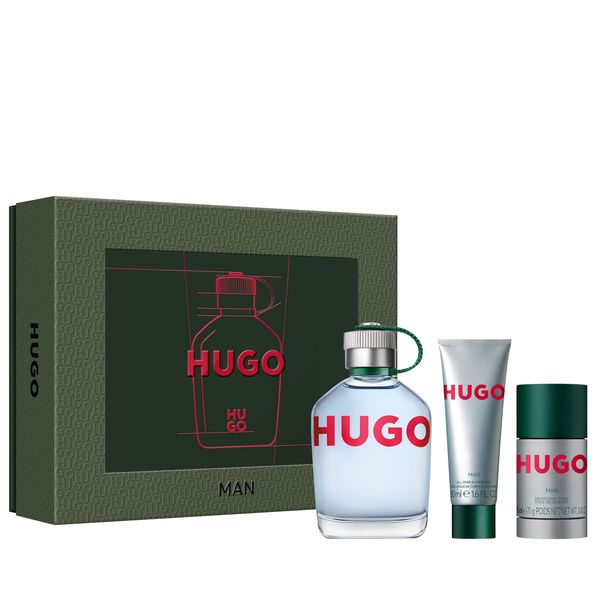 HUGO Man Eau de Toilette for Men Trio Gift Set