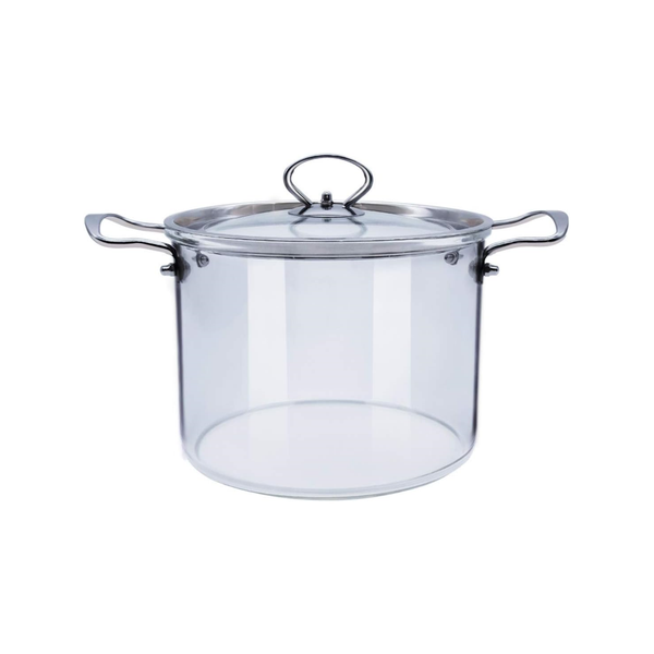 High-Quality Stainless Steel Handle Glass Pot With Lid - 4.5 Litre