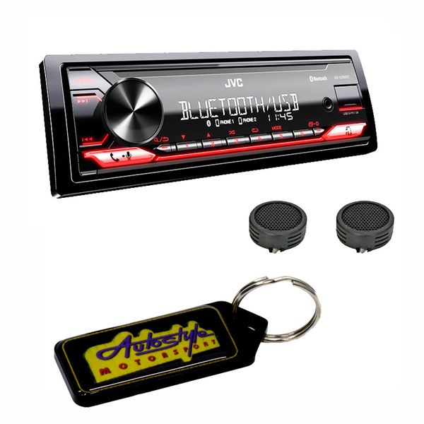 JVC KD-X282BT Digital Bluetooth Media Receiver &amp; Evo Tweeters &amp; Keyring