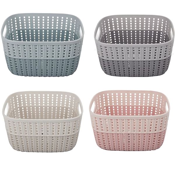 Bulk Pack x 6 Basket Plastic 2-Tone 6,8L. 28x21x15cm .