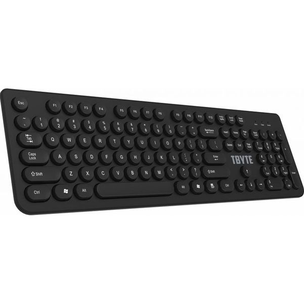 TBYTE USB Rounded Key Black Keyboard (Set of 2)