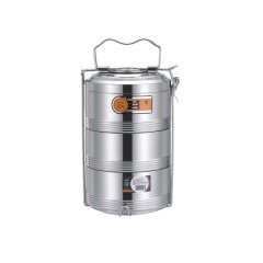Large 3 Layer Stainless Steel Thermal Box Portable Lunch Box Thermal Insul