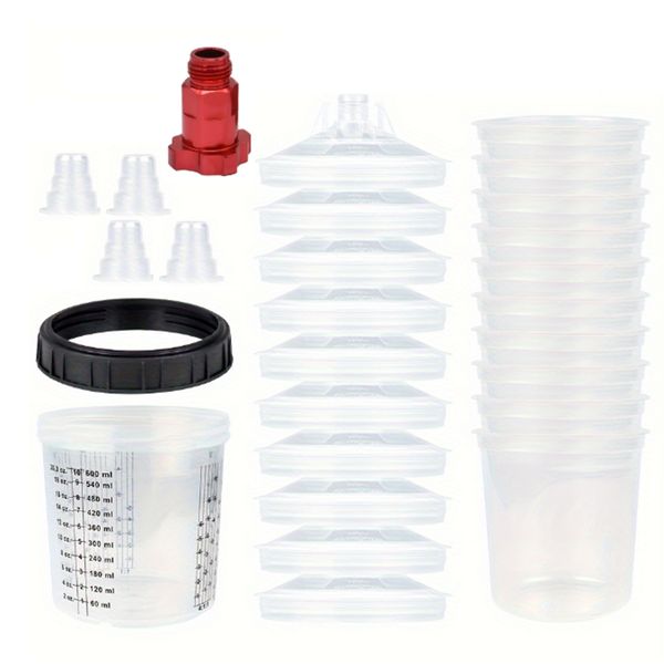 600ml Disposable Paint Cup with Connector Sprayer Cup Paint Mixing Cup Type