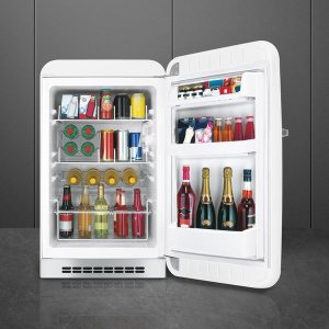 Smeg Fab10hrwh5 White Retro Right Hinged Bar Fridge